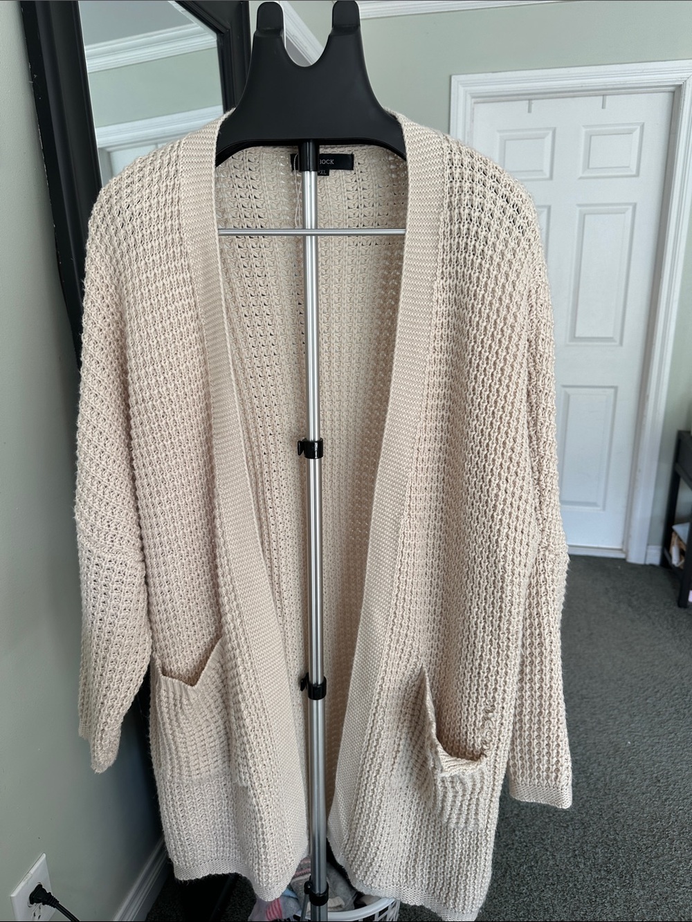 Cozy Open-Front Chunky Knit Cardigan - Cream